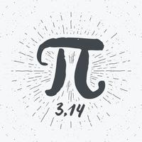 pi symbol handritad ikon, grunge kalligrafiska matematiska tecken, vektorillustration vektor