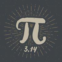 pi symbol handritad ikon, grunge kalligrafiska matematiska tecken, vektorillustration vektor