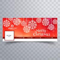 Vackert glatt julsnall med Facebook banner templa vektor