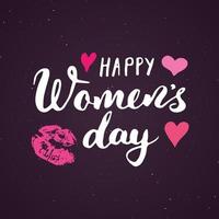 Happy Women's Day Handschriftzüge. Urlaub Grunge strukturierte Retro-Design-Grußkarten-Vektor-Illustration vektor