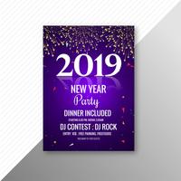 2019 nytt år fest broschyr fest design mall vektor