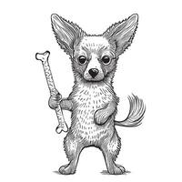 tecknad serie hund med ben skiss hand dragen skiss vektor illustration