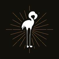 Retro-elegante Flamingo-Silhouette vektor