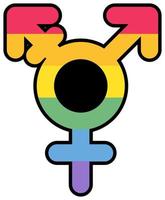 transgender lgbtqi regenbogenfarbe aufkleber vektor