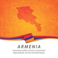 Armenien-Flagge mit Karte vektor