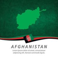 afghanistans flagga med karta vektor