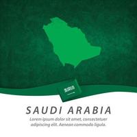 Saudi-Arabien-Flagge mit Karte vektor
