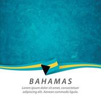 Bahamas-Flagge mit Karte vektor