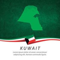 Kuwait-Flagge mit Karte vektor