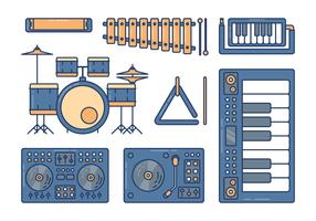 Musikinstrumente Knolling Set vektor