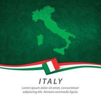 Italien-Flagge mit Karte vektor
