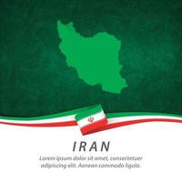 iransk flagga med karta vektor