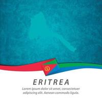 Eritrea-Flagge mit Karte vektor