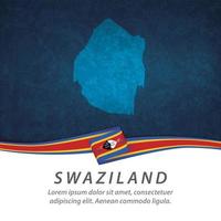 swaziland flagga med karta vektor