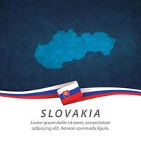 Slovakiens flagga med karta vektor