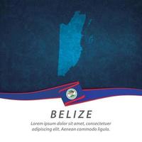 belize flagga med karta vektor