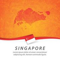 Singapur-Flagge mit Karte vektor