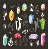 kristaller mönster set vektor