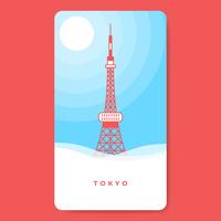 Tokyo Tower berühmter Markstein der japanischen Hauptstadt Illustration vektor