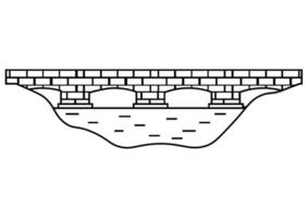 bro ikon. svart minimalistisk stenbro logo design i dispositionsformat. vektor