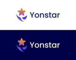 abstrakt Brief y mit Star Logo Design Konzept vektor