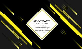 abstrakt Weiß Platz Banner auf schwarz Ton Gelb dynamisch Cyber geometrisch minimal Grafik Design modern futuristisch Technologie Hintergrund Vektor