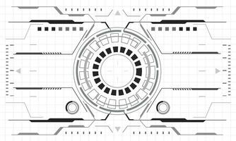 hud sci-fi gränssnitt skärm svartvit se design virtuell verklighet trogen teknologi visa vektor