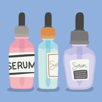 Set Serum zur Hautpflege vektor