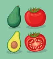 Symbole für frisches Gemüse vektor