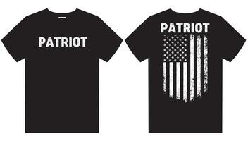 patriot med amerikan flagga t-shirt design vektor