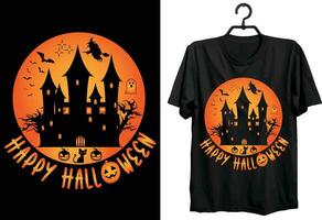 Lycklig halloween. halloween t-shirt design. rolig gåva Artikel halloween t-shirt design för halloween älskare. vektor