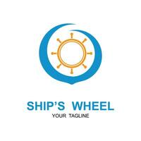 fartyg hjul logotyp vektor illustration design