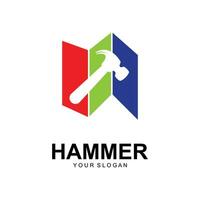hammare logotyp vektor illustration design