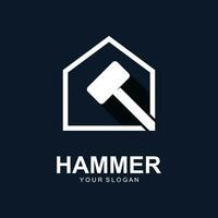 Hammer-Logo-Vektor-Illustration-design vektor