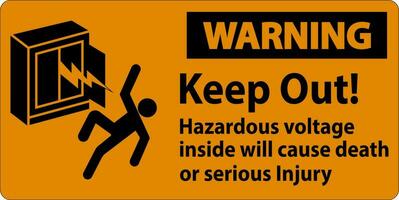 Warnung Zeichen behalten aus gefährlich Stromspannung innen, werden Ursache Tod oder ernst Verletzung vektor
