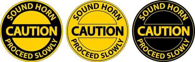 golv tecken, varning ljud horn, Fortsätt långsamt vektor