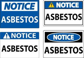 asbest lägga märke till tecken asbest fara område auktoriserad personal endast vektor