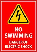 elektrisch Gefahr Zeichen Nein Schwimmen - - Achtung von elektrisch Schock vektor