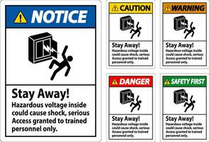 Warnung Zeichen bleibe Weg gefährlich Stromspannung Innerhalb könnte Ursache Schock, Zugriff gewährt trainiert Personal nur vektor