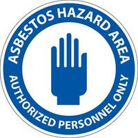asbest varning tecken asbest fara område auktoriserad personal endast vektor