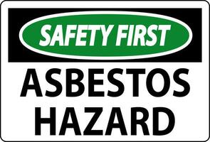 asbest säkerhet först tecken asbest fara område auktoriserad personal endast vektor