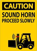 Vorsicht Zeichen Klang Horn Vorgehen langsam vektor