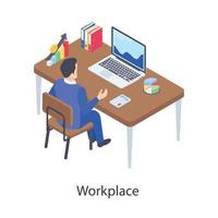 Arbeitsplatz und Büro vektor