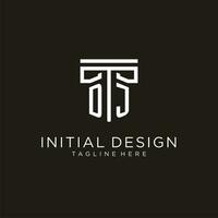 dj Initiale Logo mit geometrisch Säule Stil Design vektor
