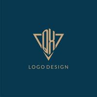qx Logo Initialen Dreieck gestalten Stil, kreativ Logo Design vektor