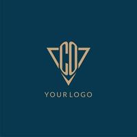 co Logo Initialen Dreieck gestalten Stil, kreativ Logo Design vektor