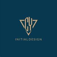 cy Logo Initialen Dreieck gestalten Stil, kreativ Logo Design vektor