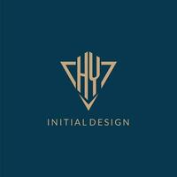 hy Logo Initialen Dreieck gestalten Stil, kreativ Logo Design vektor