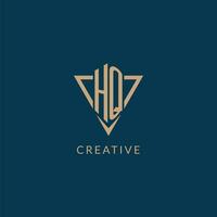 hq Logo Initialen Dreieck gestalten Stil, kreativ Logo Design vektor