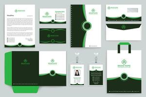 företags- grön Färg brevpapper design vektor